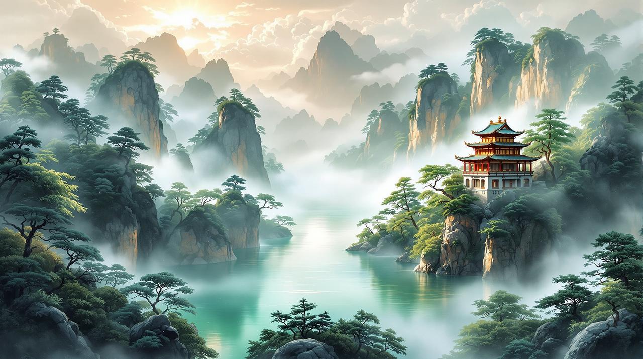 天天动漫 - 温润如青瓷的国风天地,东方雅致山水意境